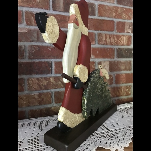 Rare Vintage Hand Carved Solid Wood Standing  Santa Decor - Picture 4 of 8